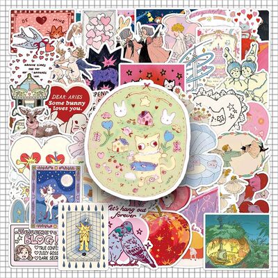 10/30/50pcs Fairy Tale Series Cartoon Aesthetic Stickers Kaw