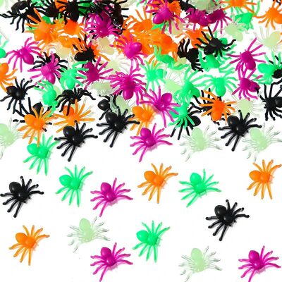 50/100 Pce Halloween Small Multicolor Spiders Haunted House
