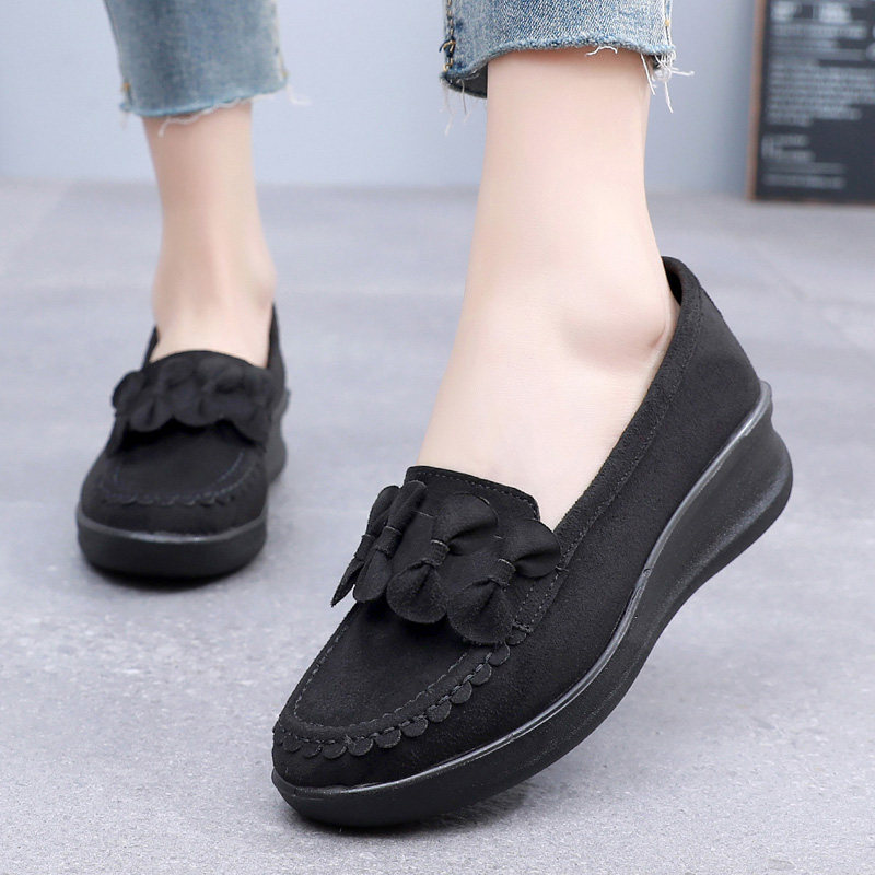 老北京布鞋女新款豆豆鞋厚底松糕鞋坡跟单鞋黑色工作鞋软底不累脚,女鞋,传统布鞋,淘宝优惠券,粉丝福利购,淘宝优惠卷