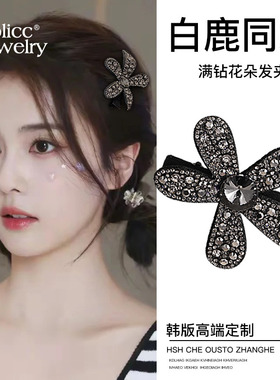 满钻花朵发夹刘海夹女前额2026新款高级感侧边小夹子发饰发卡头饰