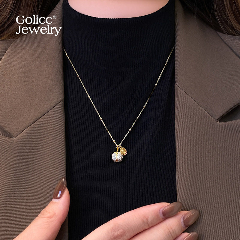 金色满钻柿柿如意项链女2025新款轻奢高级感气质大气毛衣链配饰品,饰品/流行首饰/时尚饰品新,项链,淘宝优惠券,粉丝福利购,淘宝优惠卷