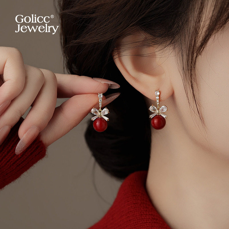 红色珍珠锆石耳环女2026新款爆款高级感耳钉巨好看适合冬天的耳饰,饰品/流行首饰/时尚饰品新,耳环,淘宝优惠券,粉丝福利购,淘宝优惠卷