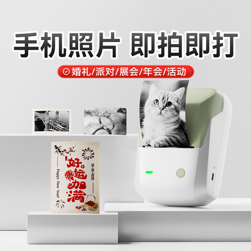 精臣B1Pro小型照片打印机可连手机黑白漫画图片相片纸小卡手帐贴纸迷你便携式蓝牙口袋高清不干胶家用标签机