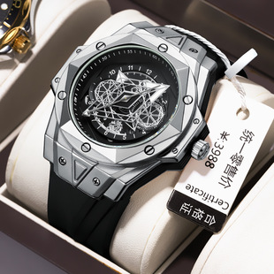 正品瑞士刺青二代手表全自动机械表男士夜光防水日历运动手表新款