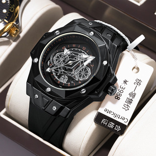 时尚正品瑞士刺青二代手表全自动机械表男士夜光防水日历运动手表