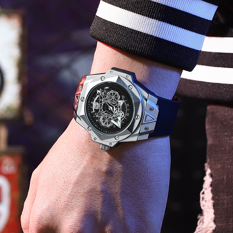 新款刺青二代手表全自动机械表男士夜光防水日历运动手表