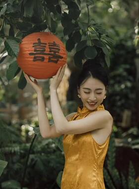 结婚红色喜字灯笼订婚摆件婚礼树挂新娘拍照道具婚房摆台布置装饰