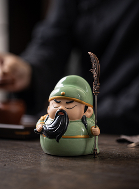 关公关玉文关云长生刀萌茶玩茶宠物饰品可以养家装车饰品