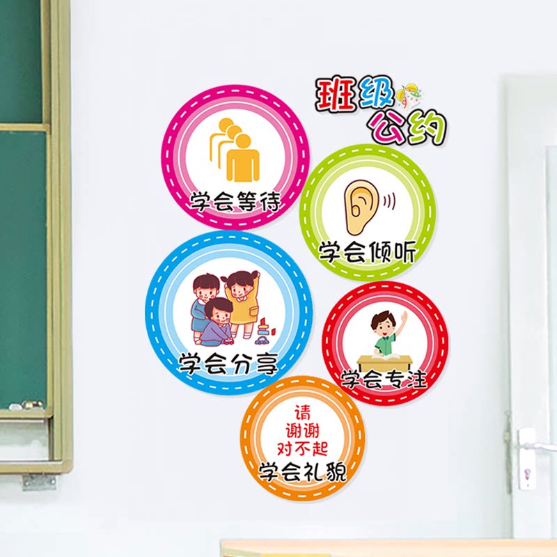 幼儿园班级公约墙贴小班 我们的约定 教室布置装饰环创卡通可爱