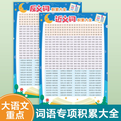 语文近反义词成语量词多音字谚语