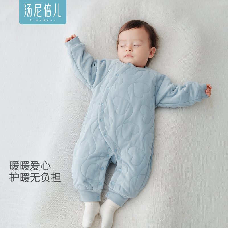汤尼倍儿婴儿夹棉连体衣服加厚冬