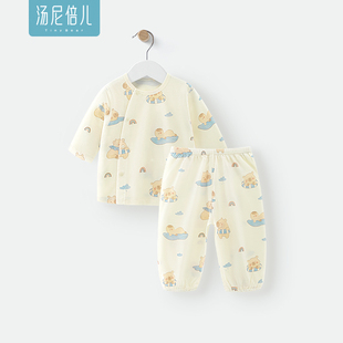 家居服衣服 纯棉男女宝宝透气睡衣七分袖 汤尼倍儿婴儿分体套装 夏季