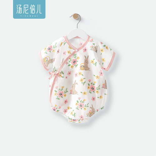 汤尼倍儿婴儿夏季包屁衣纯棉纱布