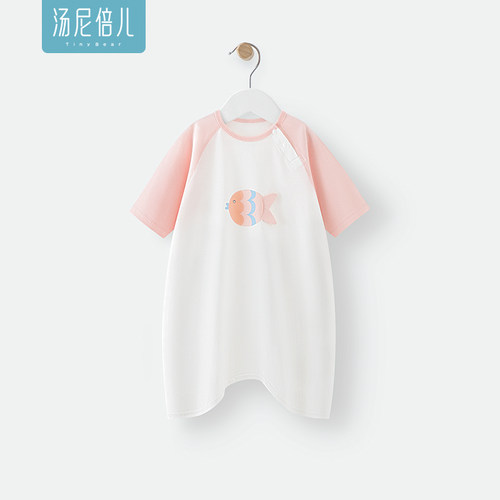 汤尼倍儿女宝宝纯睡袍夏季七分袖