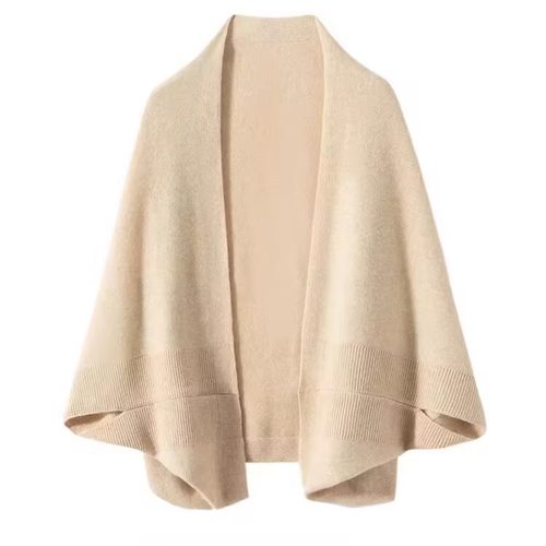 A规baby100%山羊绒披肩女V领开衫