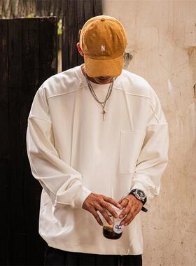 JUP白色内搭长袖T恤男春秋2026新款重磅大码男士打底衫休闲上衣潮