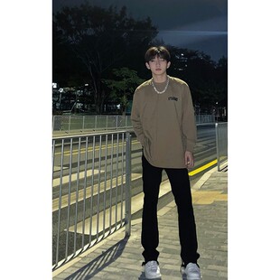 cleanfit牛仔裤男款修身纯黑色弹力vibe美式街头裤子痞帅微喇长裤