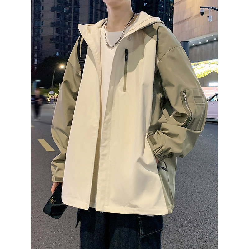 男士外套春秋季2026新款潮牌痞帅防水薄款夹克工装男生青少年衣服