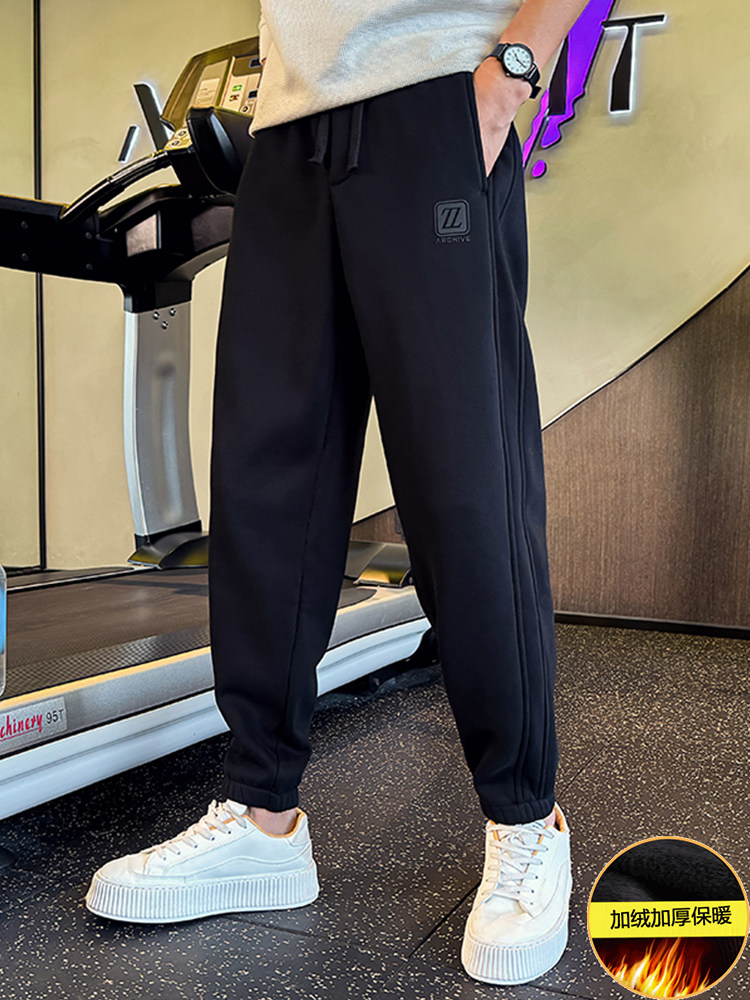 裤子男款春秋2025新款痞帅潮牌宽松直筒束脚卫裤宽松休闲运动裤男