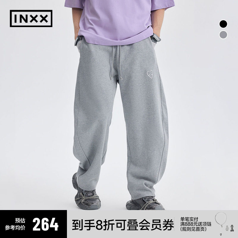 【INXX】APYD 简约美式卫裤男宽松镰刀裤运动休闲直筒针织长裤女