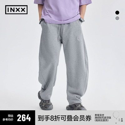 【INXX】APYD 简约美式卫裤男宽松镰刀裤运动休闲直筒针织长裤女
