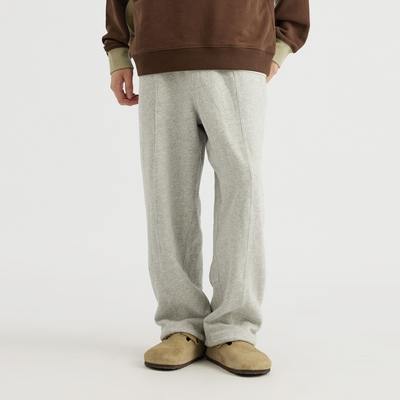 ERICE MADE春夏直筒薄款卫裤男女束脚休闲长裤宽松灰色刺绣运动裤