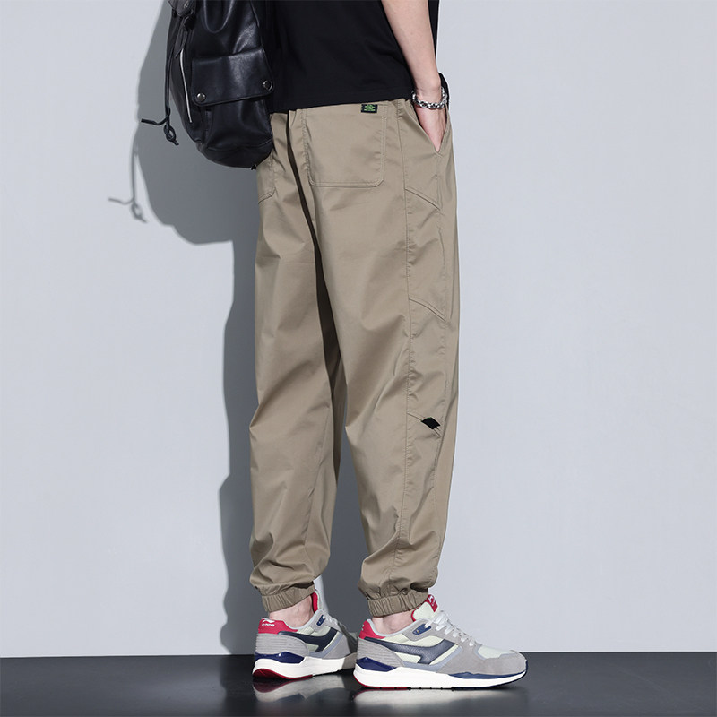 Kuvine春夏季薄款休闲裤轻户外运动山系宽松束脚九分工装裤子男款