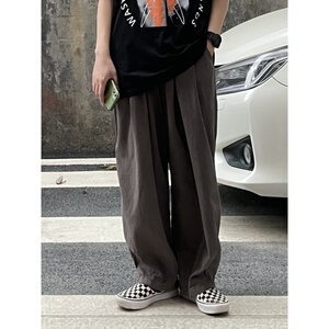 B东日系男装ins潮牌宽松直筒阔腿休闲裤cityboy男女四季简约长裤