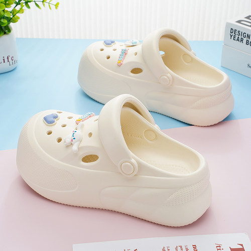 女夏透气防滑增高软底洞洞鞋