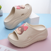 厚底拖鞋 一字拖 防滑室内凉拖女软底增高外穿沙滩凉鞋 女士新款 夏季