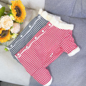 狗狗包肚四脚衣纯棉格子冬款 新款 护肚防着凉泰迪比熊博美雪纳瑞潮
