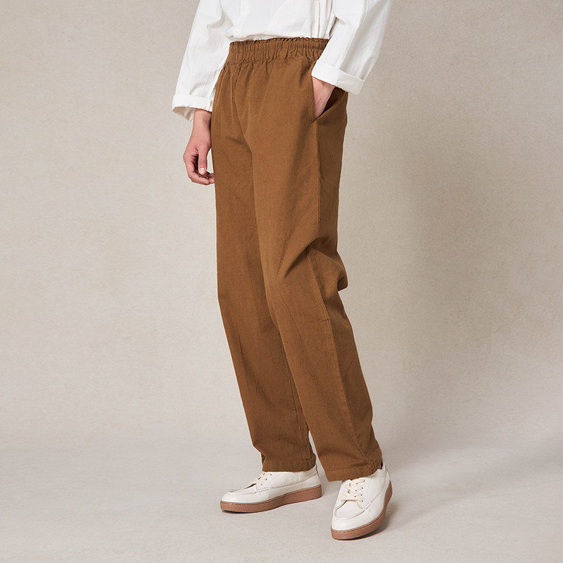 【照本堂男装】原创棉麻国风中式休闲裤男10支亚麻直筒裤M22254