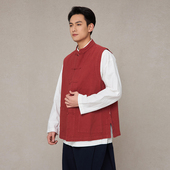 盘扣马甲M12528 棉麻中国风上衣男10支亚麻中式 照本堂 新款
