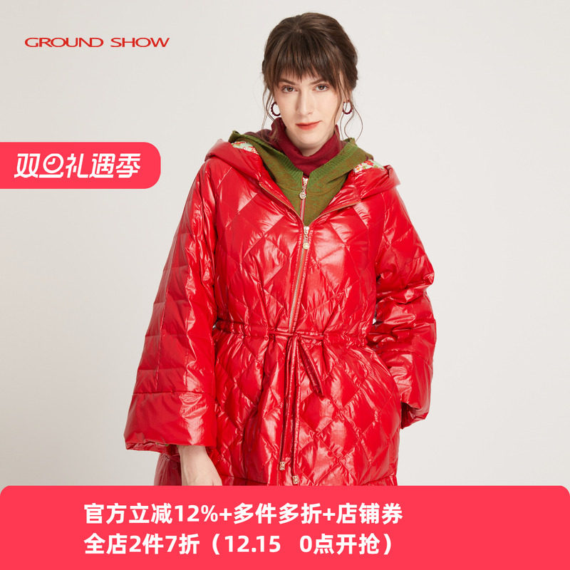 新款红色棉服保暖舒适棉衣女