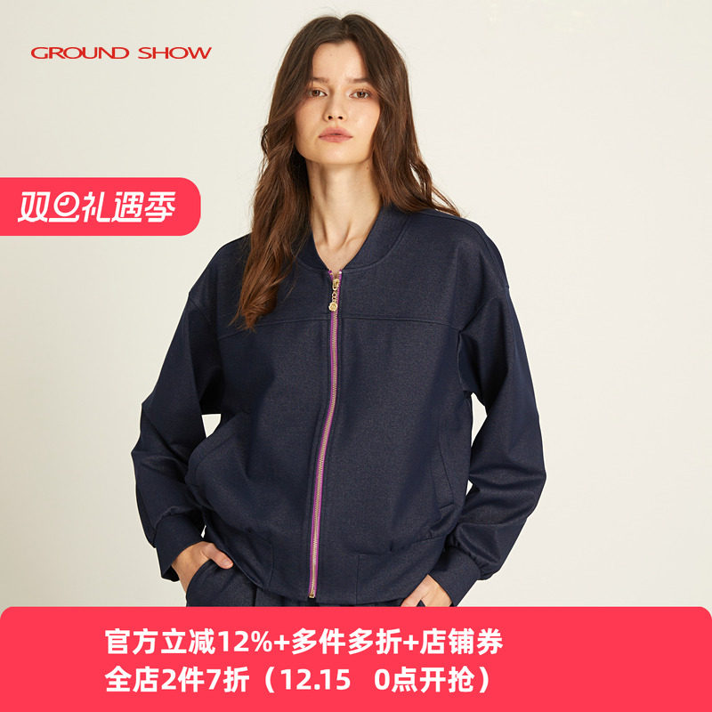 藏青色棒球服阁兰秀运动休闲