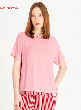 Ground Show/阁兰秀2025夏新T恤款短袖圆领套头衫气质减龄上衣女