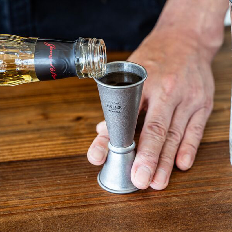 日本青芳制作所AOYOSHI不锈钢复古双头量杯盎司杯鸡尾酒调酒工具