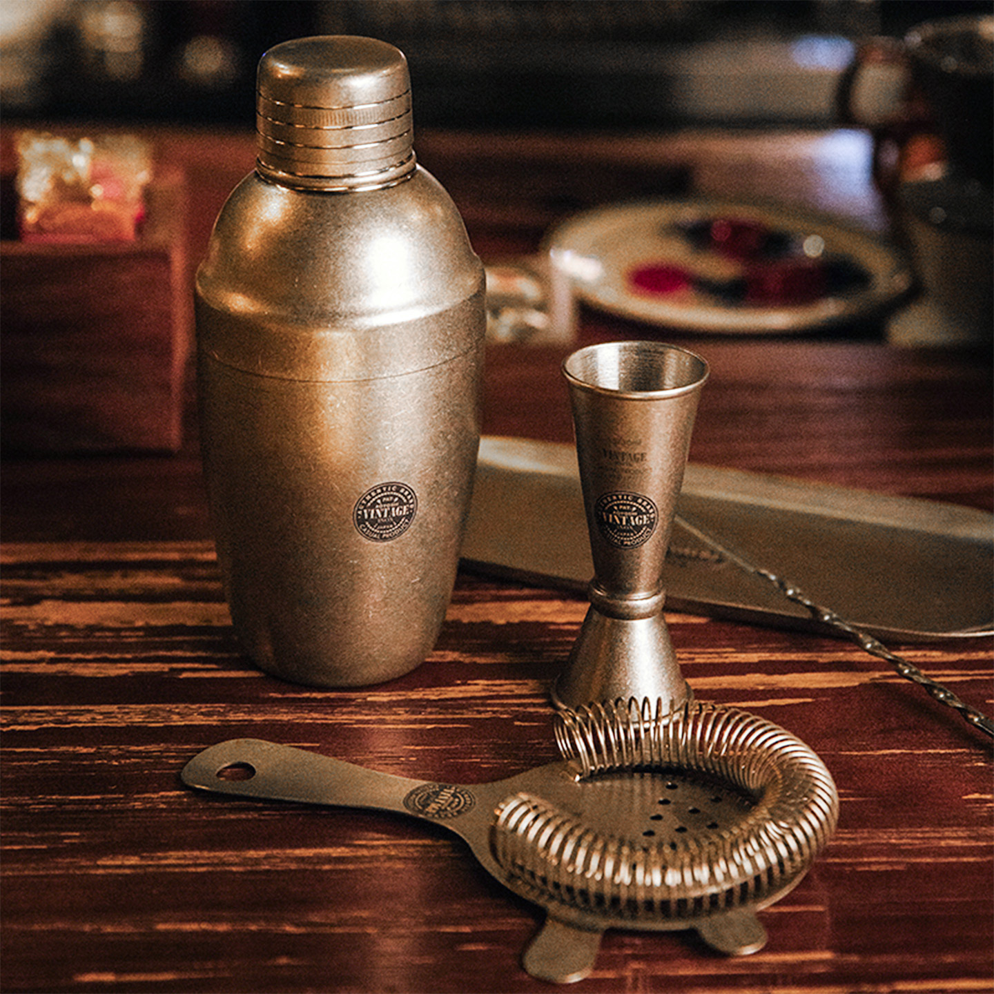 日本青芳制作所AOYOSHI雪克壶雪克杯鸡尾酒不锈钢摇酒器调酒套装