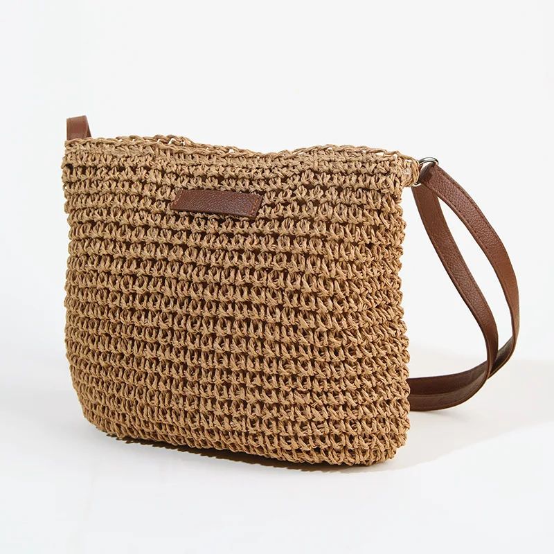 Straw woven bag, single shoulder, women's fashionable weavin