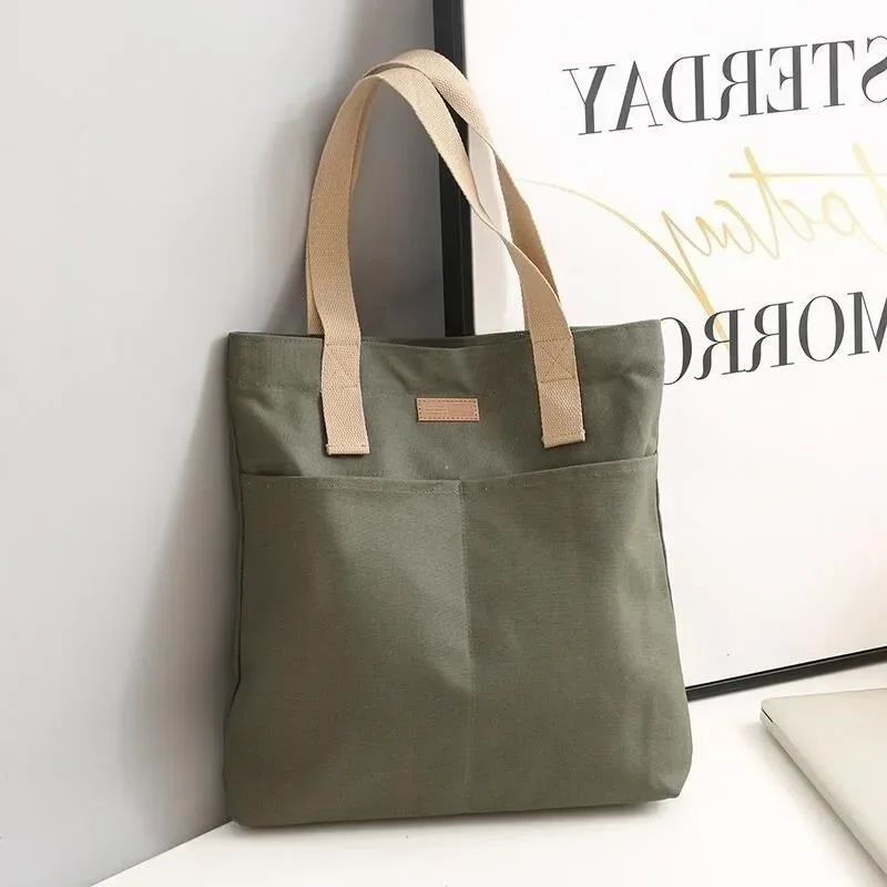 1Pcs Women's Tote Bag Canvas Sewing Thread Large Capacity Ad