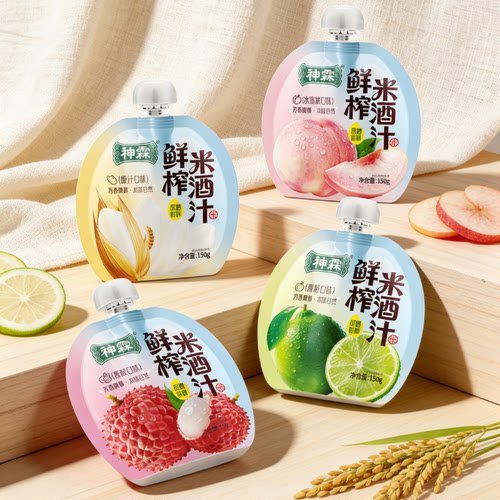 神霖鲜榨米酒汁150克水果口味小包装风味休闲饮品湖北孝感特产