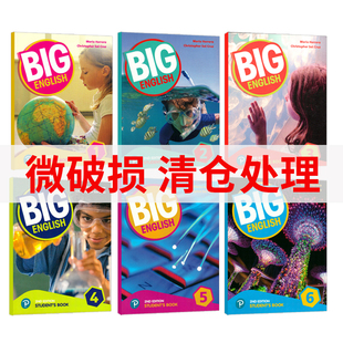 【麦凯思图书微损清仓】培生少儿英语美语教材新版big English第二版 1 2 3 4 5 6级学生书朗文小英学生少儿英语启蒙学习教材