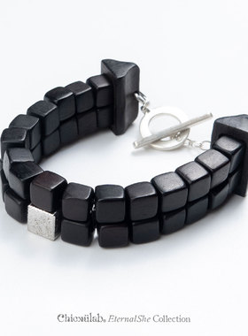 奇虚乐Chicxūlab 归藏Sanctum M铁陨石 黑檀方格串珠手链