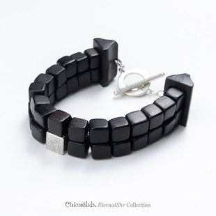 奇虚乐Chicxūlab 归藏Sanctum M铁陨石 黑檀方格串珠手链