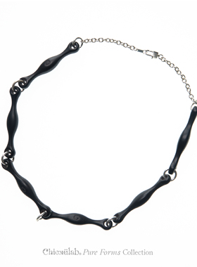 奇虚乐Chicxūlab 黑檀木骨骼拼接银扣项链