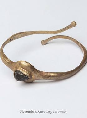 奇虚乐Chicxūlab 阿骨打铁陨石镶嵌 黄铜臂环手镯