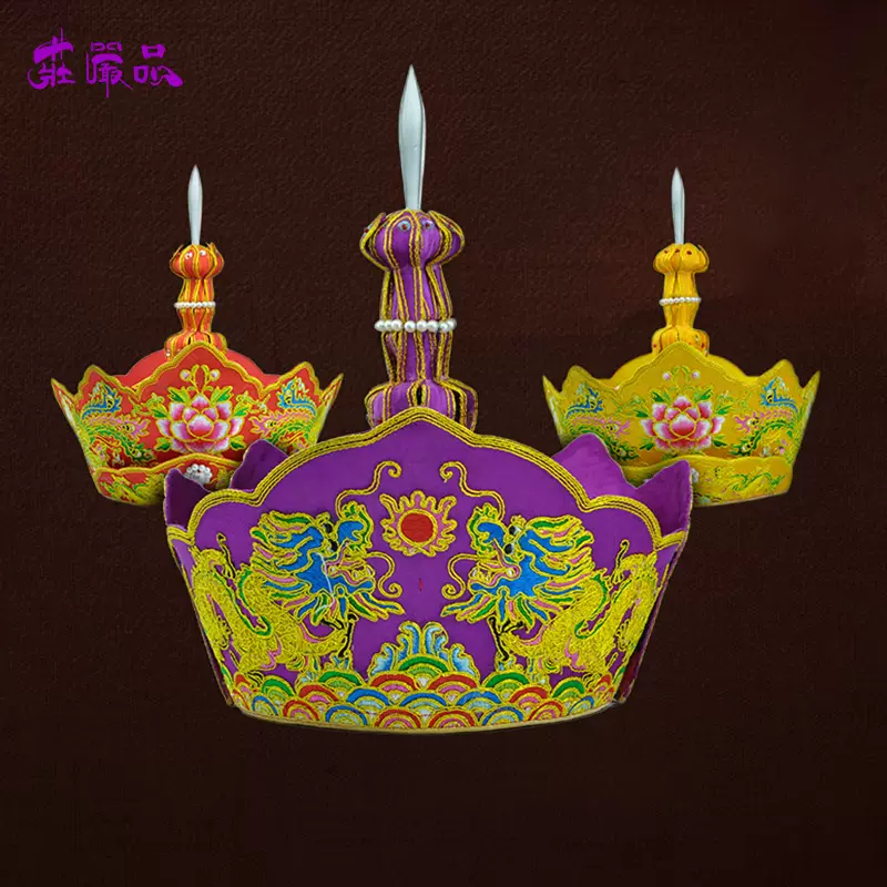 庄严品僧人服饰盘金五佛帽手工