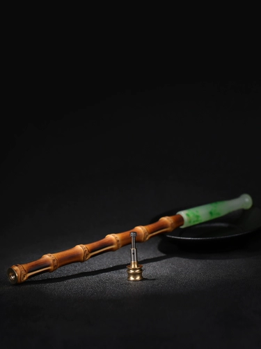 Длинный бамбуковый мундштук ручной работы из старинного материала из нефрита, мужской дизайнерский старомодный фильтр, подарок на день рождения