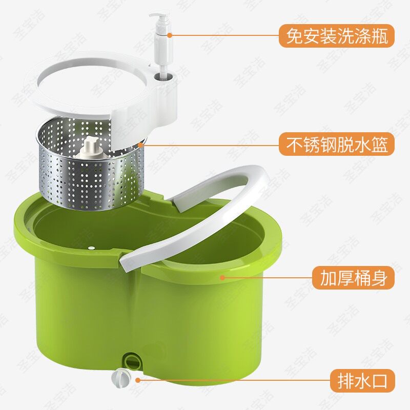 拖把家用旋转拖把杆通用免手洗甩干懒人拖地神器自动脱水桶一拖净