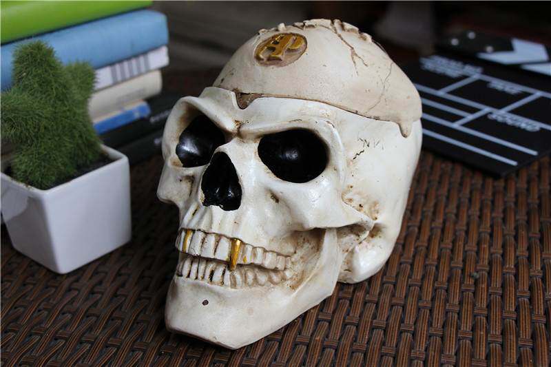 海盗创意骷髅头烟灰缸复古欧式大号时尚酒吧装饰客厅摆件恶搞创意